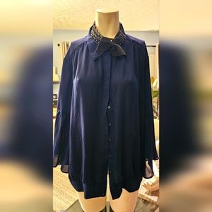 New York and Company Blue Blouse